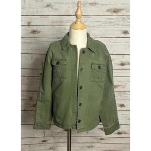 Gymboree unisex olive green Wild At Heart cotton utility jacket Size M(7-9)